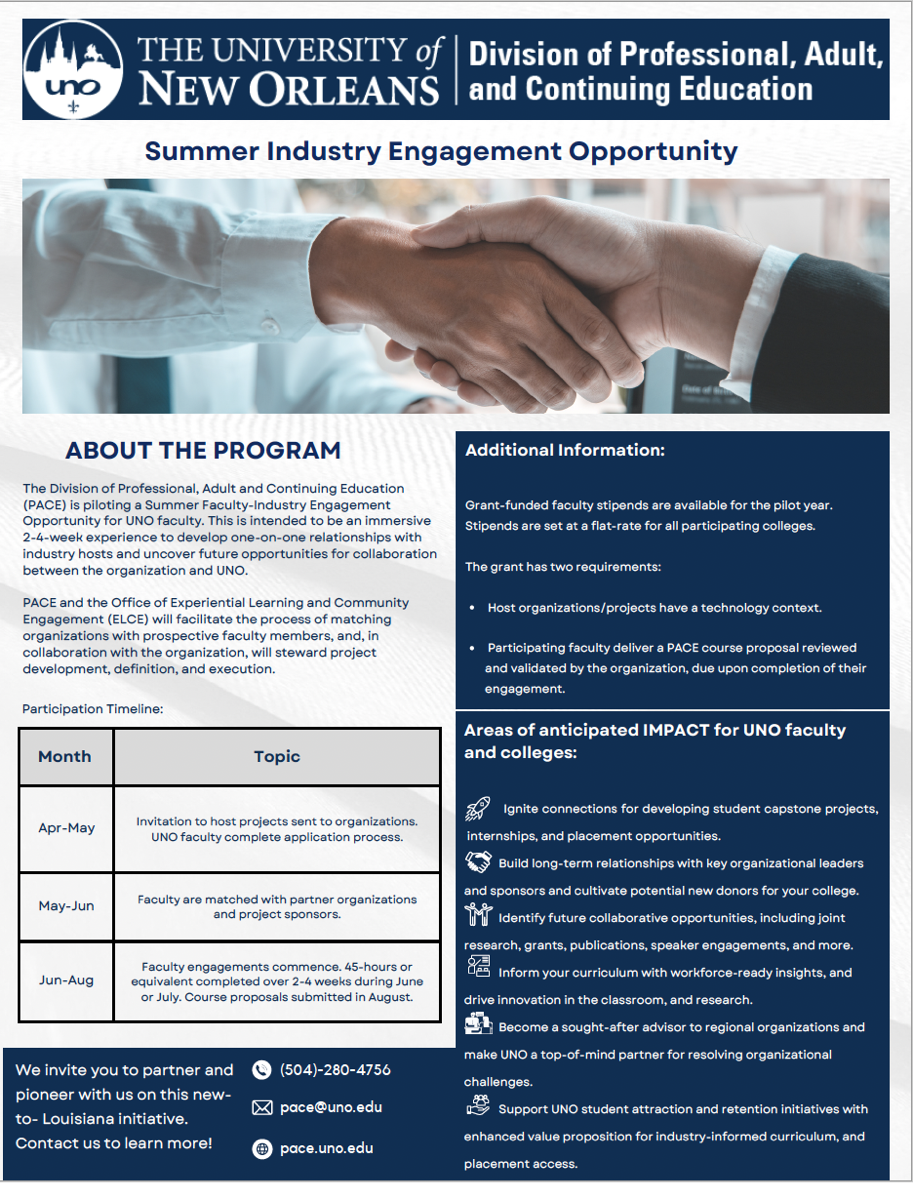 Summer Industry Engagement Flyer (image)